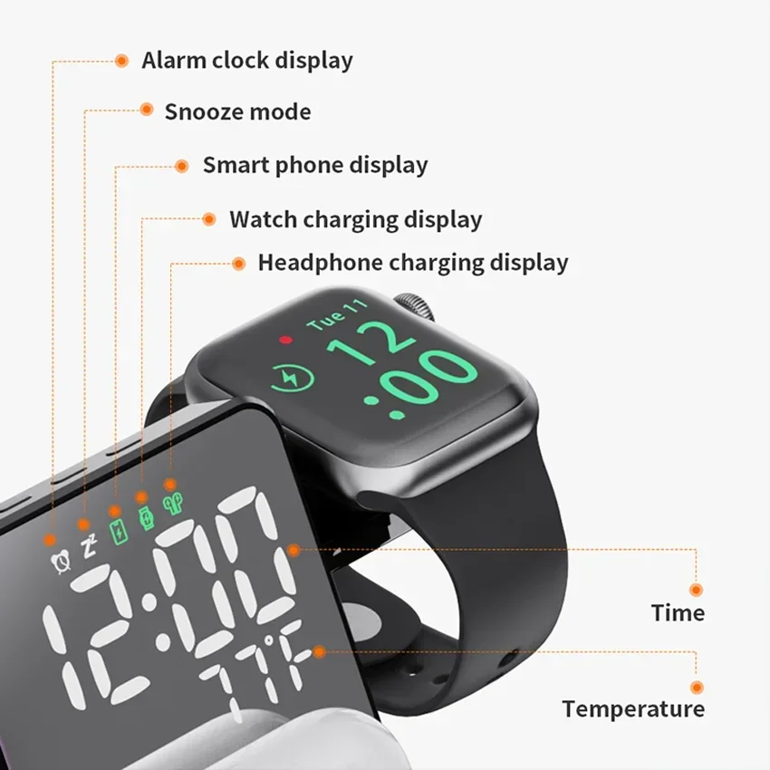Wireless Charger Alarm Clock S - Smartwatch Ac ulasan dan harga