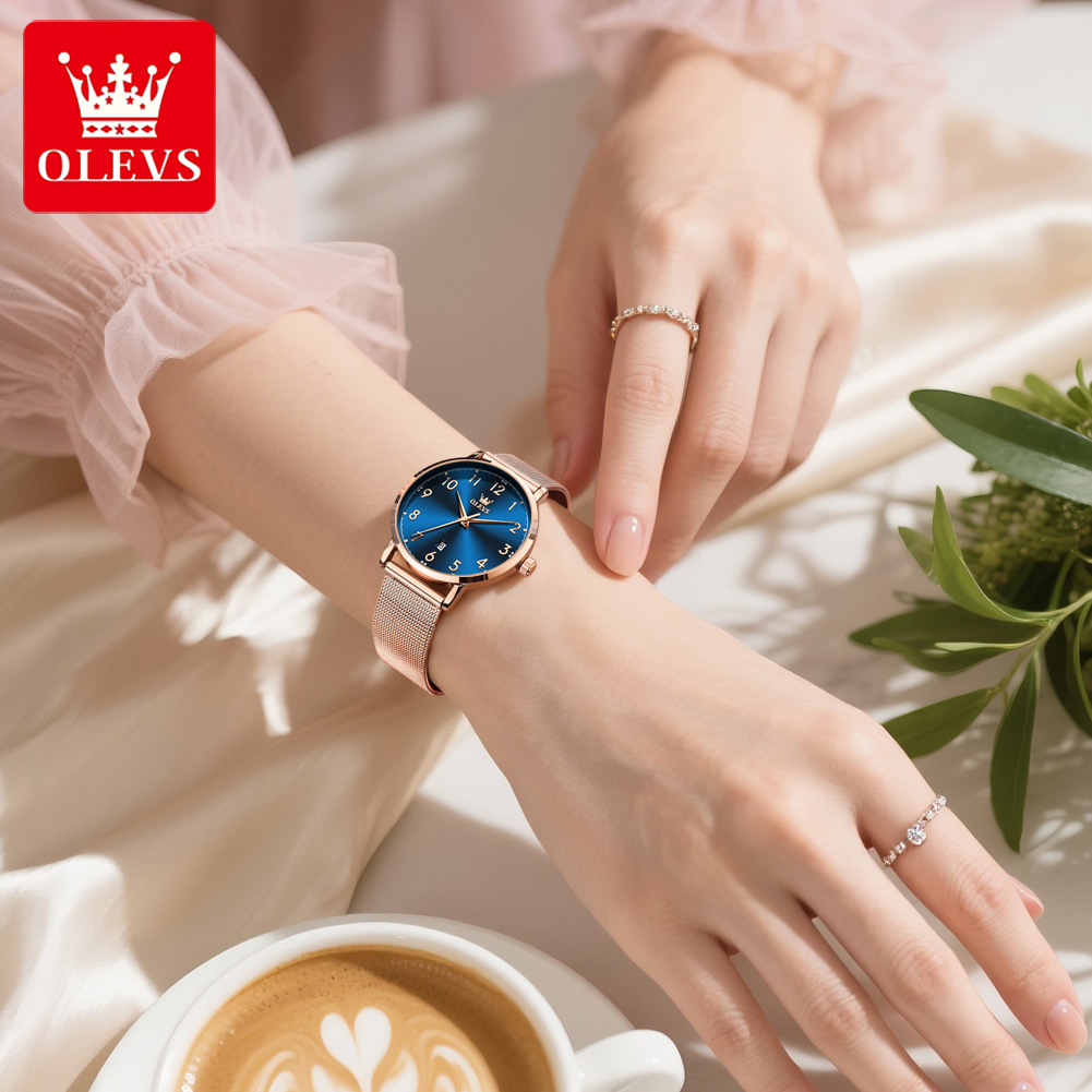 OLEVS 5653 Woman Watches Elega - Stainless Mesh Band ulasan dan harga