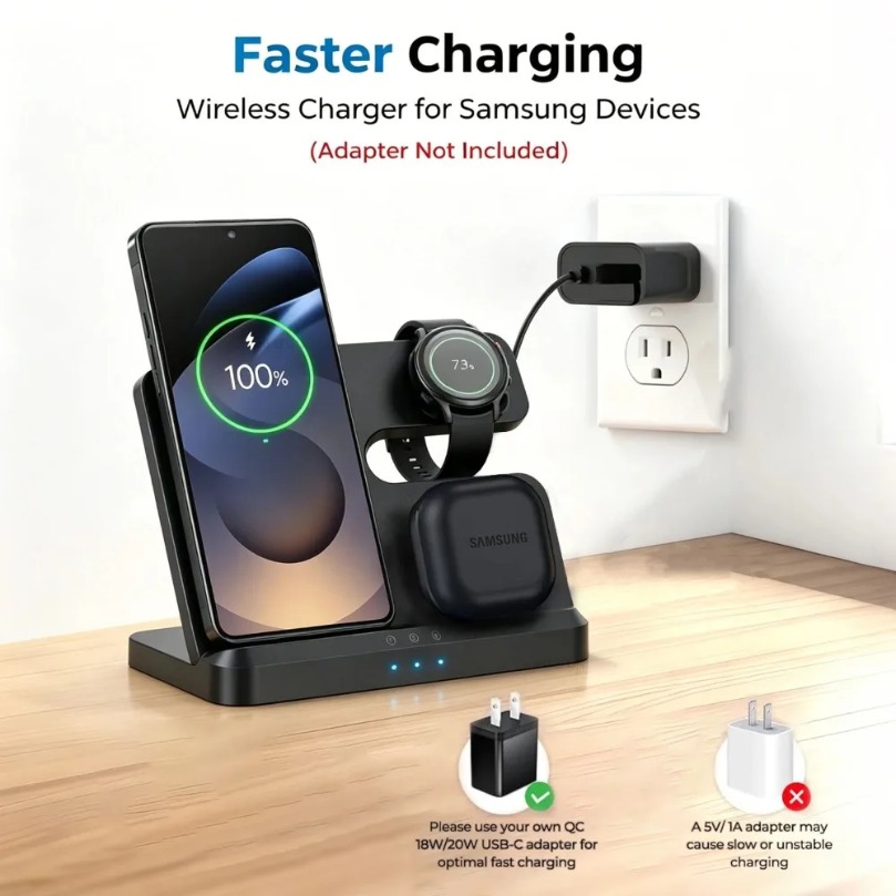 3 in 1 Fast Wireless Charger F - Wireless Charger Watch ulasan dan harga