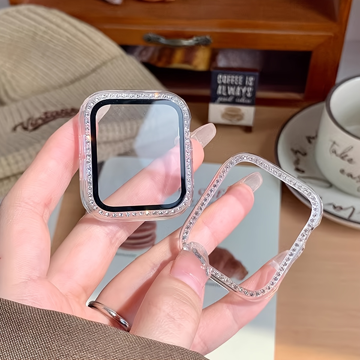 Glass+Diamond Case For Apple w - Smartwatch Band Accessories ulasan dan harga