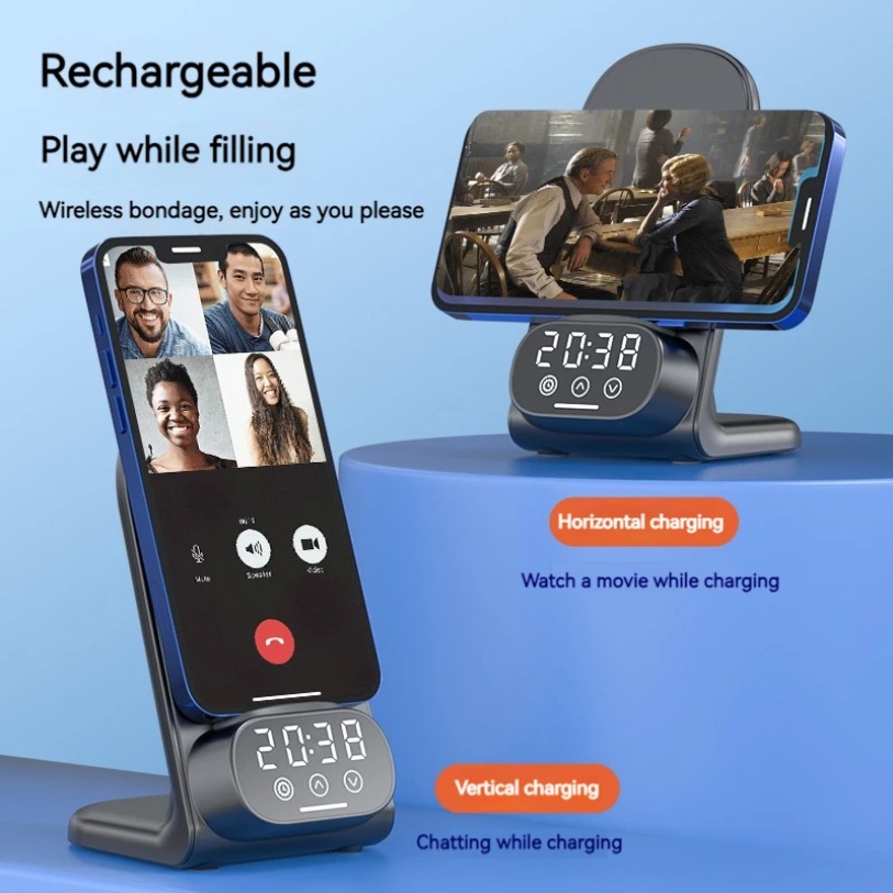 15W Clock Wireless Charger Sta - Wireless Charger Watch ulasan dan harga
