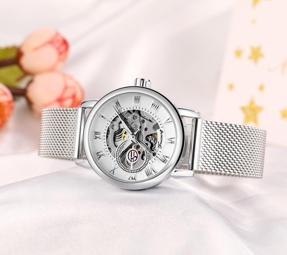 Reloj Mujer FORSINING Fashion  - Stainless Mesh Band ulasan dan harga