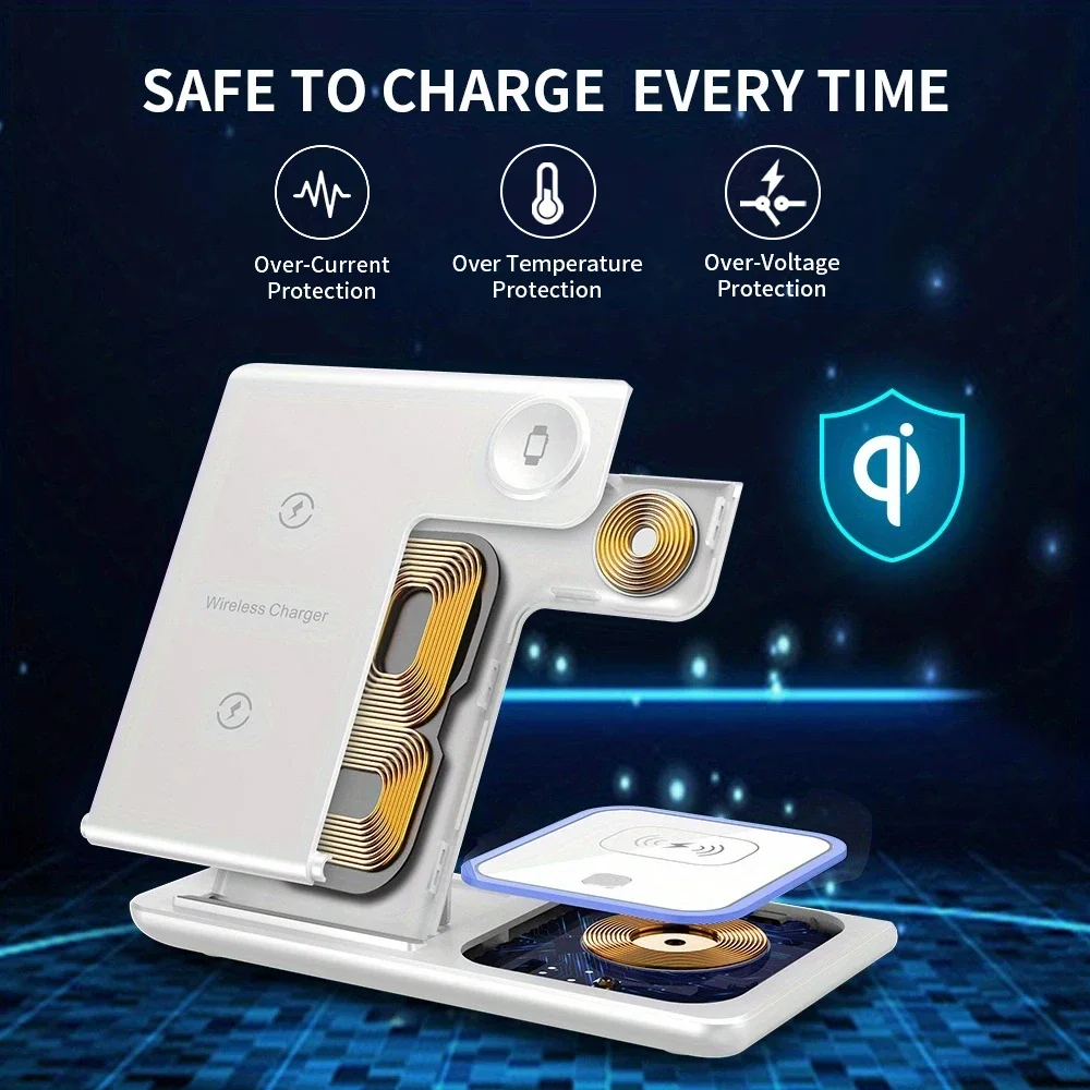 3 In 1 Wireless Charger Foldab - Smartwatch Ac ulasan dan harga