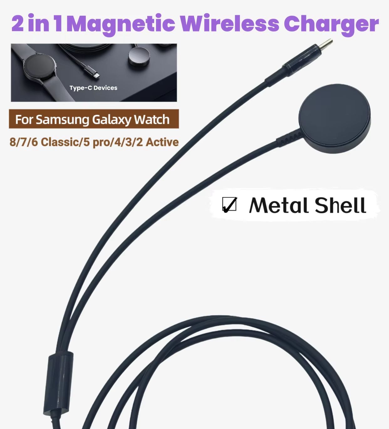 Type-C 2-in-1 Magnetic Wireles - Wireless Charger Watch ulasan dan harga