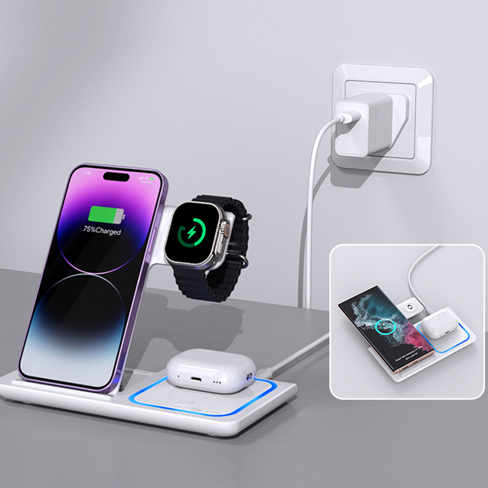 LED 3 in 1 Wireless Charger St - Smartwatch Ac ulasan dan harga