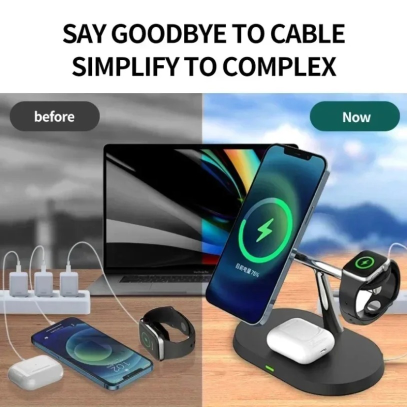 3 In 1 Opansten Magnetic Wirel - Wireless Charger Watch ulasan dan harga