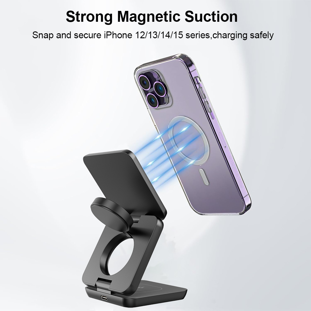 3 in 1 Foldable Magnetic Wirel - Smartwatch Ac ulasan dan harga