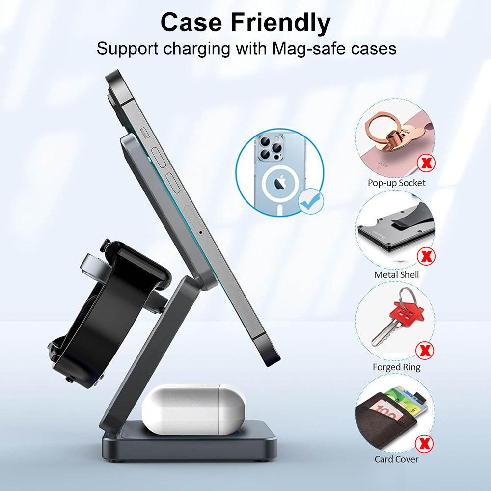 3 in 1 Foldable Magnetic Wirel - Smartwatch Ac ulasan dan harga