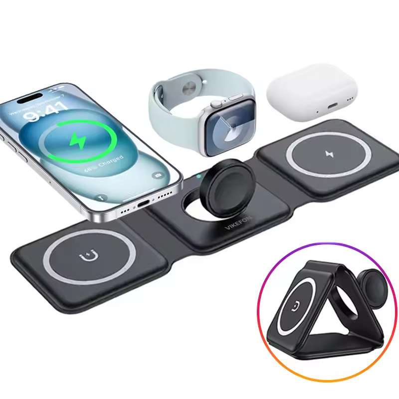 3-in-1 Magnetic Folding Wirele - Wireless Charger Watch ulasan dan harga