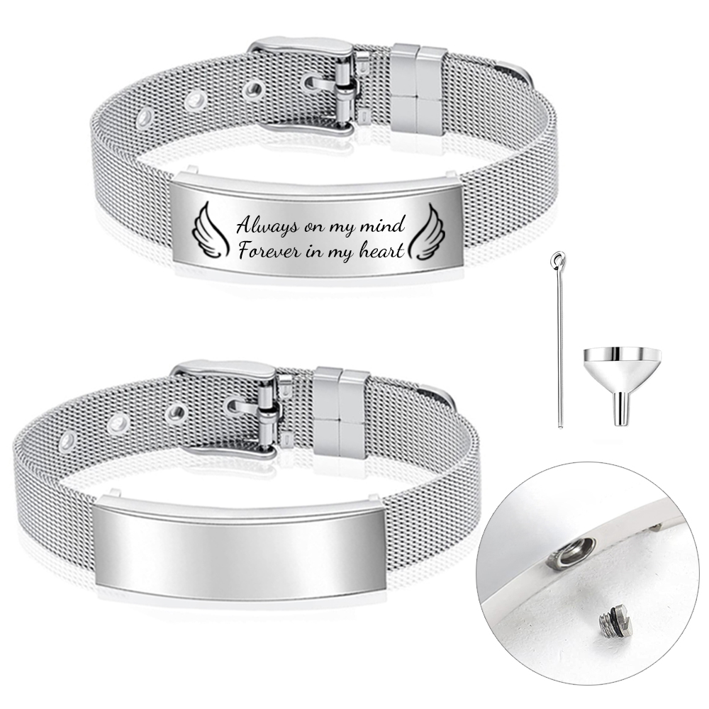 Cremation Jewelry Urn Bracelet - Stainless Mesh Band ulasan dan harga