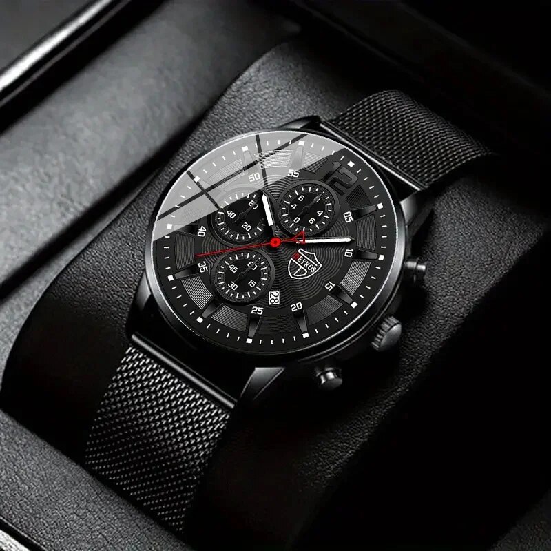 DEYROS Mens Fashion Minimalist - Stainless Mesh Band ulasan dan harga