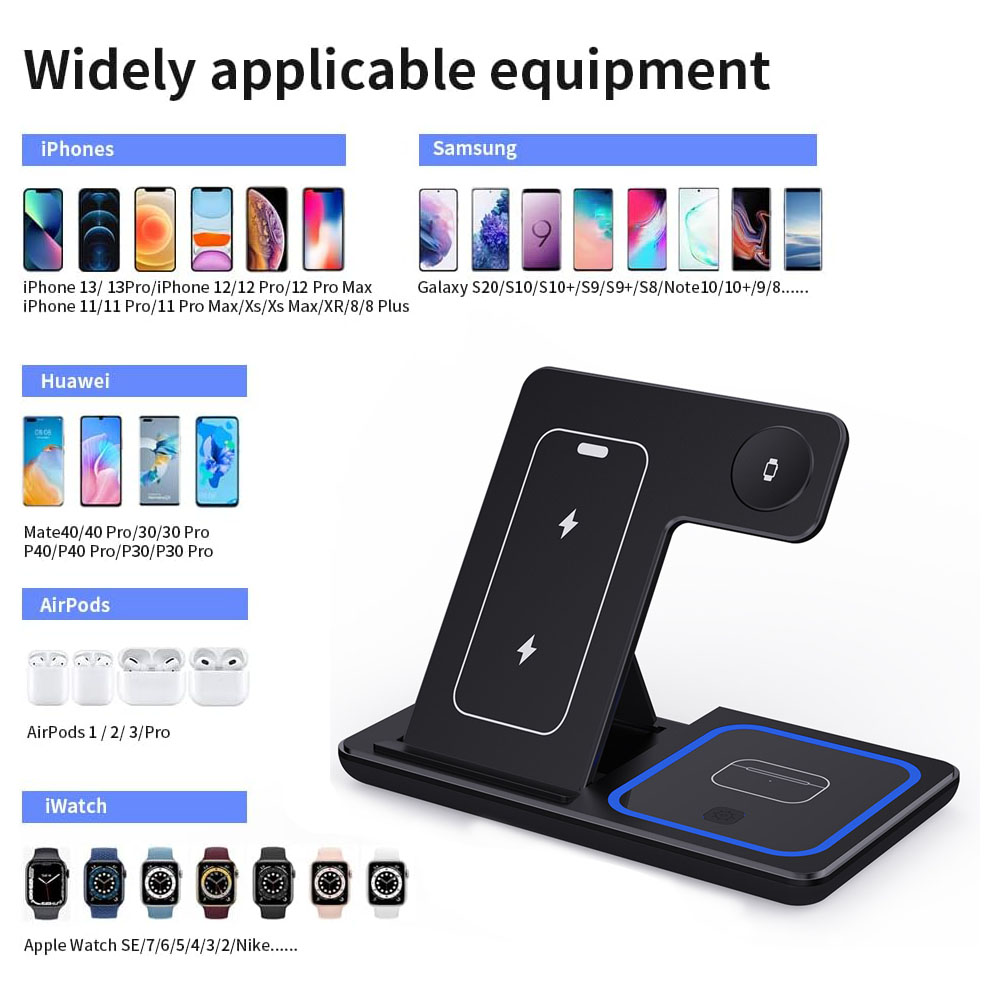 15W 3 in 1 Wireless Charger St - Smartwatch Ac ulasan dan harga