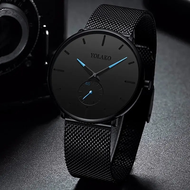 YOLAKO Mens Fashion Minimalist - Stainless Mesh Band ulasan dan harga