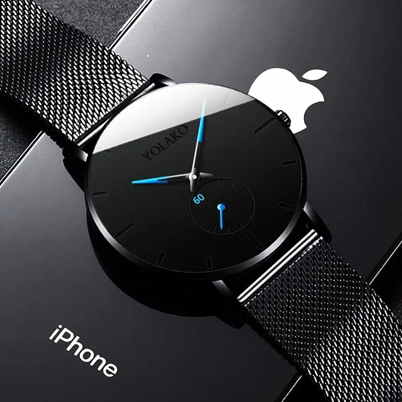 YOLAKO Mens Fashion Minimalist - Stainless Mesh Band ulasan dan harga