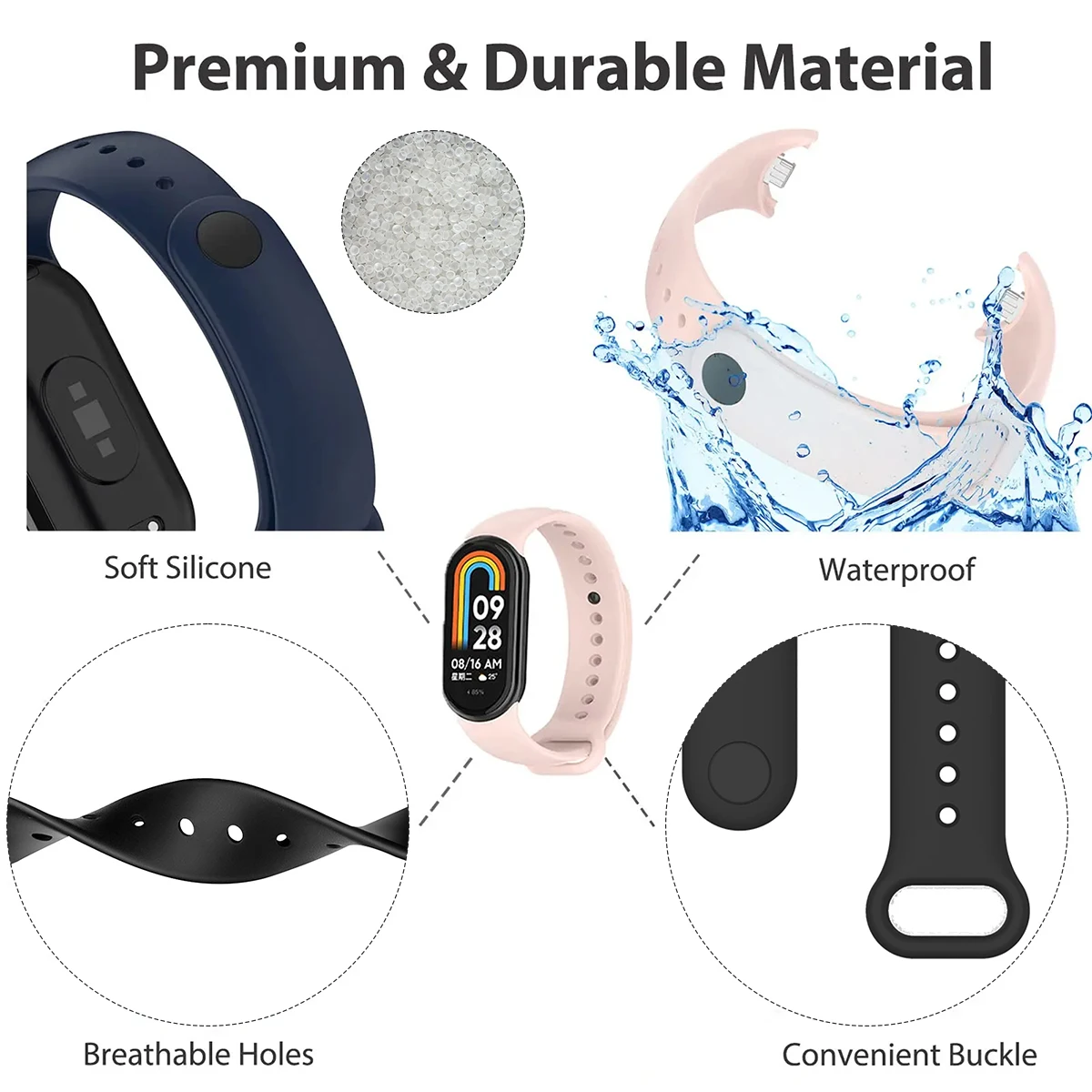 Strap for Xiaomi Mi Band 9/9 N - Silicone Band Replacement ulasan dan harga