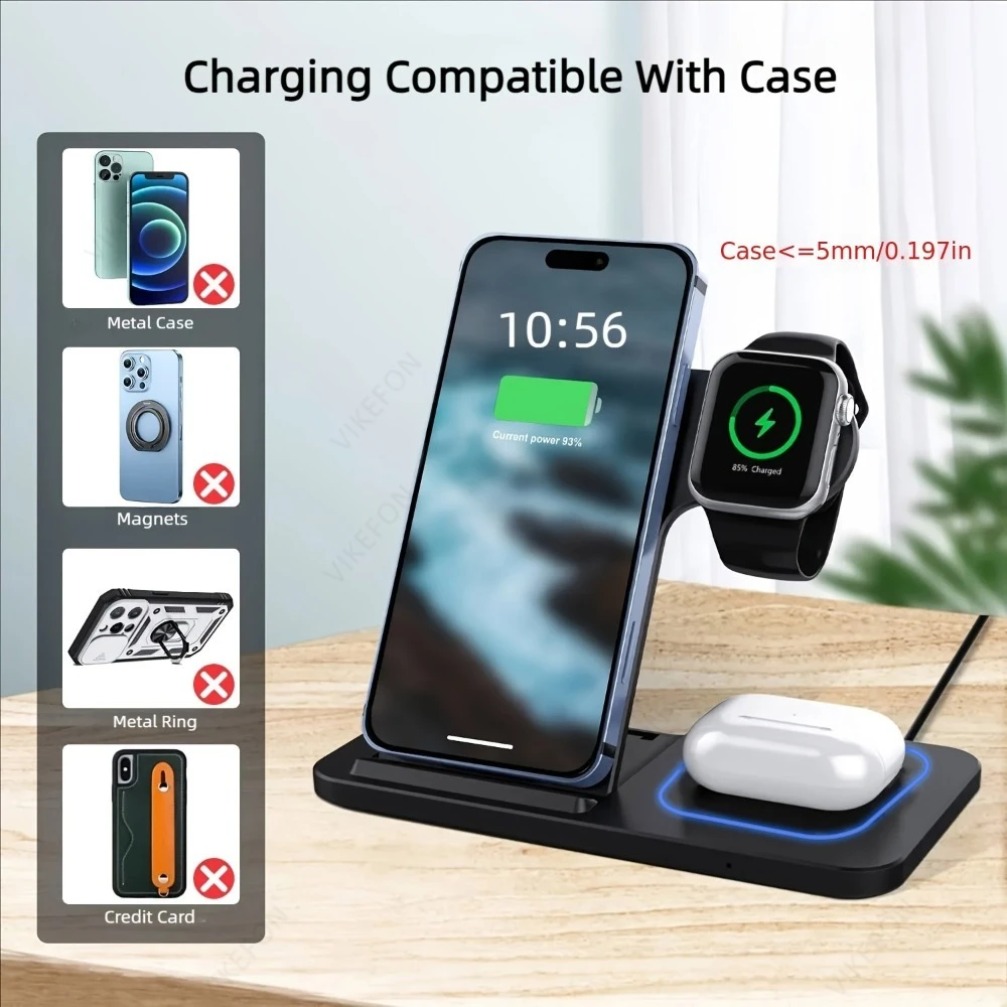 Foldable 3 in 1 Wireless Charg - Wireless Charger Watch ulasan dan harga
