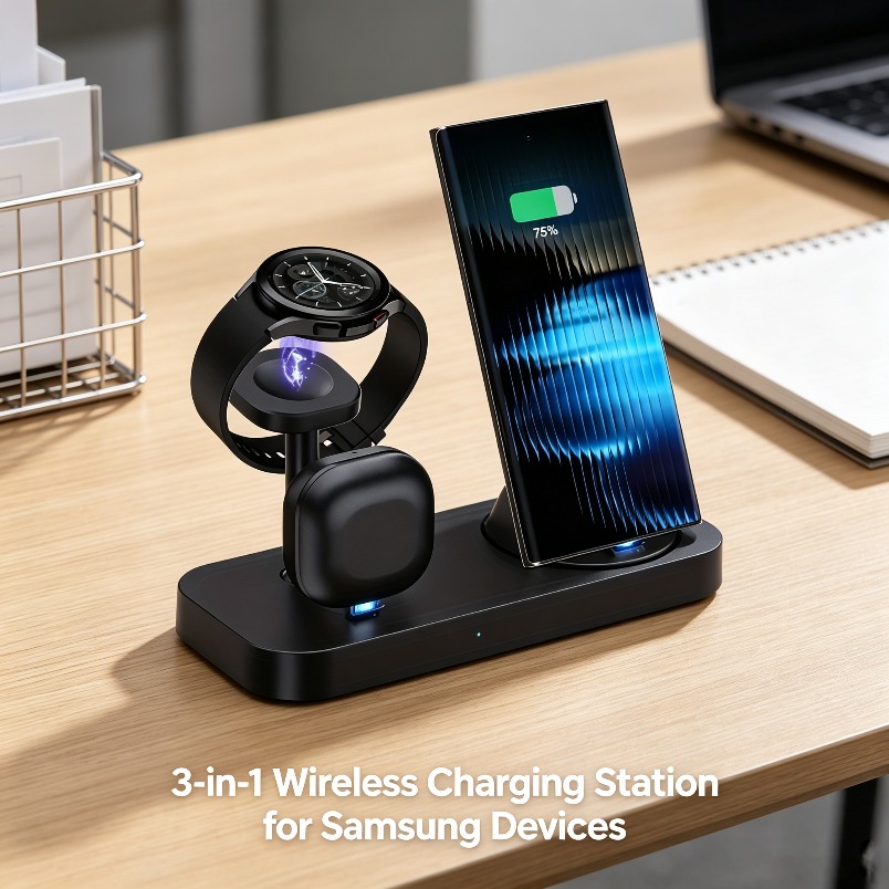3 in 1 Wireless Charger Dual C - Wireless Charger Watch ulasan dan harga