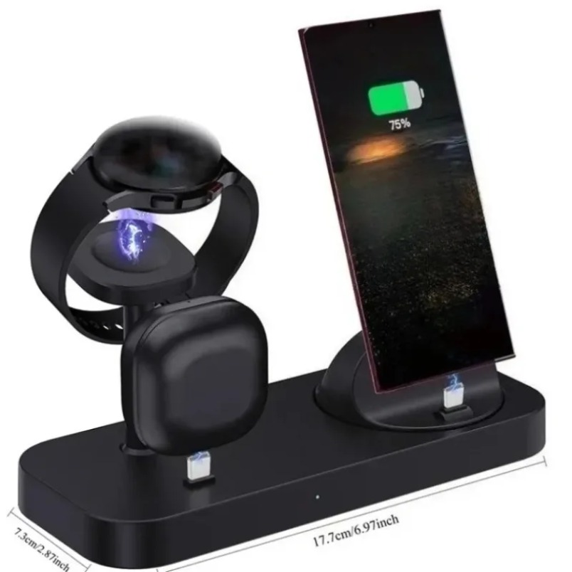 3 in 1 Wireless Charger Dual C - Wireless Charger Watch ulasan dan harga