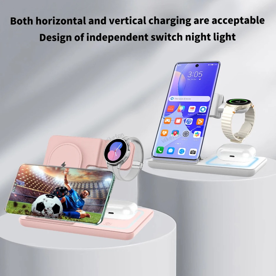 3 In 1 Foldable Wireless Charg - Wireless Charger Watch ulasan dan harga