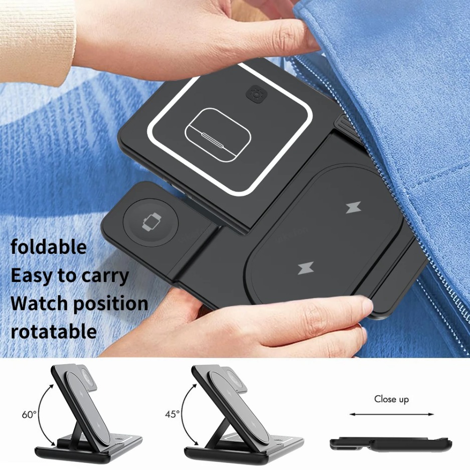 3 In 1 Foldable Wireless Charg - Wireless Charger Watch ulasan dan harga