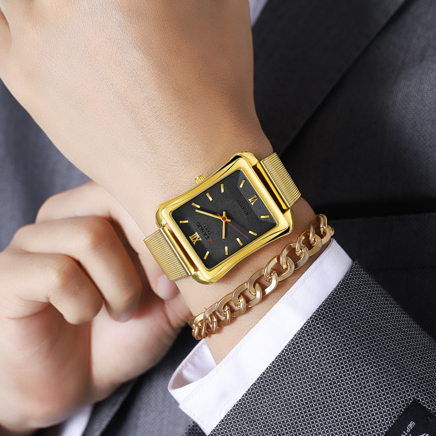 2024 New Trendy Men's Square W - Stainless Mesh Band ulasan dan harga