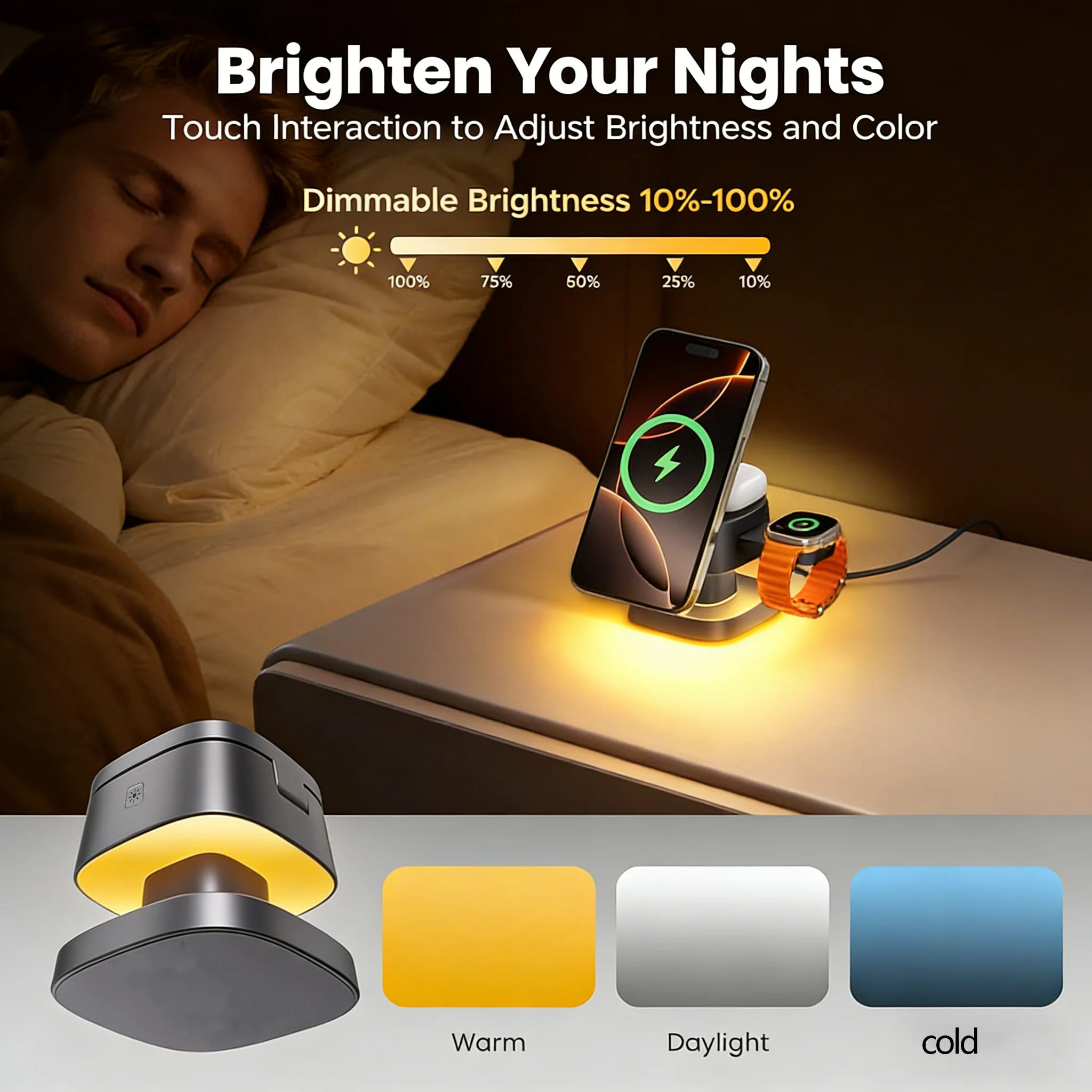 TIMESS Night Light Mashroom Wi - Wireless Charger Watch ulasan dan harga