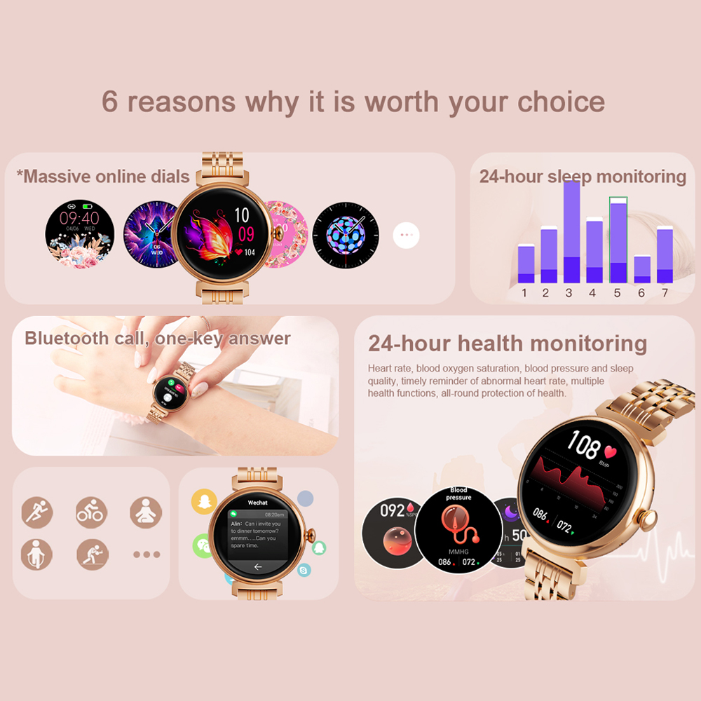 1.04 inch AMOLED Screen Fashio - Smartwatch Face ulasan dan harga