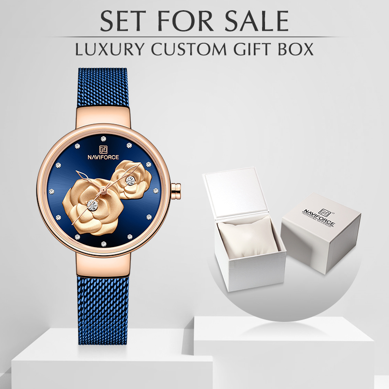 NAVIFORCE Luxury Women's Watch - Stainless Mesh Band ulasan dan harga